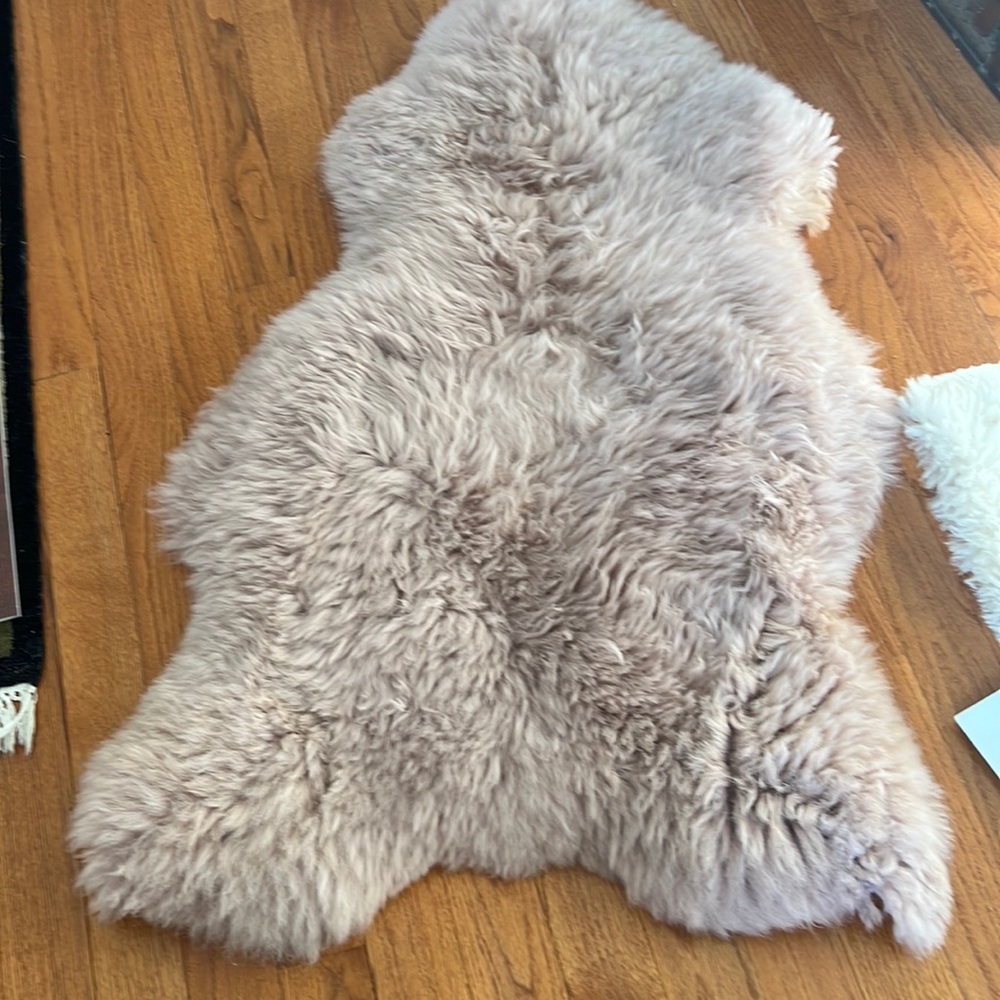 Genuine rose sheepskin